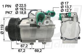 Automotive HY0023 - COMPRESOR HY H1 2.5 CRDI PK7