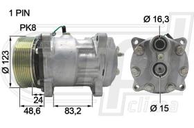 Automotive DF0003 - COMP.ORIGINAL OEM DAF 7H15 PK8 H-F 24V