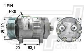 Automotive SD0737 - COMP.ORIGINAL OEM SD7H15 PK8 H-R 24V