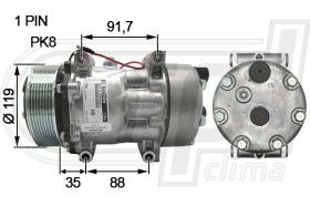 Automotive SD0738 - COMP.ORIGINAL OEM SD7H15 PK8 H-O 12V ED