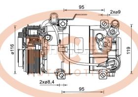 PCV ACP1460000P - COMPRESOR P/MITSUBISHI MAHLE NEW
