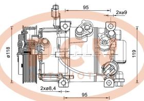 PCV ACP1463000P - COMPRESOR P/MITSUBISHI MAHLE NEW