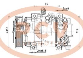 PCV ACP1466000P - COMPRESOR P/MITSUBISHI MAHLE NEW